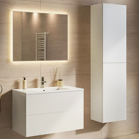 Ensemble meuble vasque 80 cm avec colonne - LOMAZOO Nuvano - (1/5)