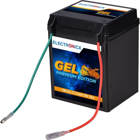 Electronicx GEL-Motorradbatterie YB2.5L-C 12V 2,5Ah – Wartungsfrei, Hohe Startleistung, Lange Lebensdauer – Ideal für Motorräder, Motorroller