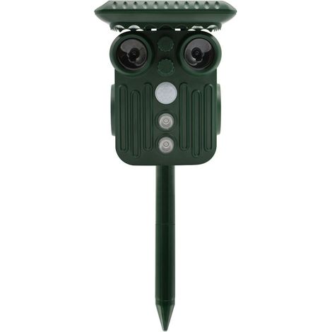 2-in-1 Ultraschall-Solar-Tierabwehr für den Außenbereich, Katzenabwehr, Maulwurfsabwehr, Schlangenabwehr, Taubenabwehr usw. Solar- und USB-Aufladung, wasserdicht, für Garten, Höfe, Bauernhöfe, Felder (1/5)
