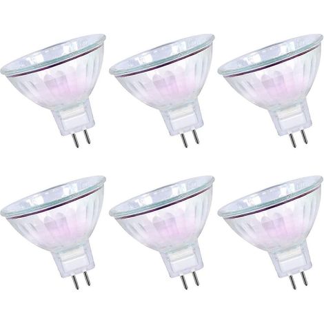 Ampoule halogène 35 W GU5.3 à 2 broches, 12 V, 3000 K, blanc chaud, angle de faisceau de 36°, durée de vie de 4000 heures, dimmable, dichroïque - Lot de 6 (1/5)