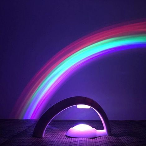 Arc En Ciel LED Veilleuse Créative Colorée, 2 Modes Lampe de Projection Arc-En-Ciel en Forme D'oeuf Enfants Chambre Décoration (A) (1/5)