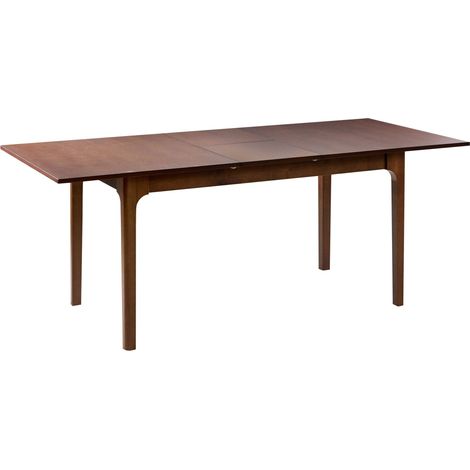 Table de Salle à Manger Moderne Extensible 160/200 x 90 cm Placage Bois de Frêne Foncé Delmas (1/5)