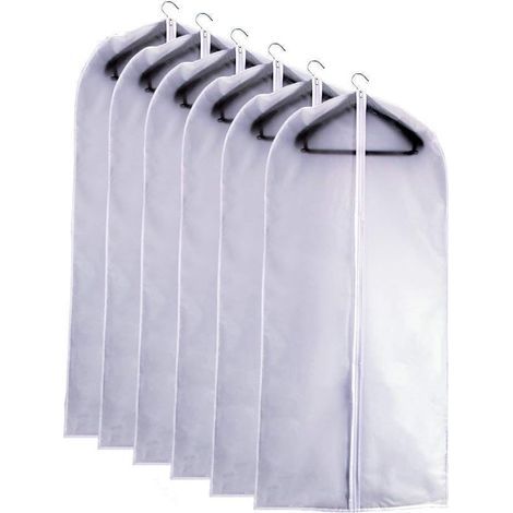 Lot de 10 housses de protection pour vêtements avec fermeture zippée centrale – Housse anti-poussière entièrement fermée – 60 × 120 cm (1/5)