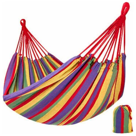 AMACA A SACCO TELO IN COTONE GIARDINO ESTERNO RESISTENTE PORTATILE COLORATA