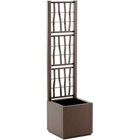 Flower box - ETHICA - Taupe - Square with trellis - 38 L - STEFANPLAST (1/3)