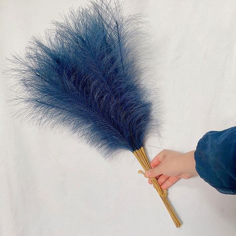 Pampas Artificiel - 10 Pièces - Hauteur 40 Cm - Faux Roseau Décoratif pour Mariage Intérieur Extérieur - Blanc Beige Gris Noir Rouge Rose Or Bleu Paon Marron Vert (1/5)