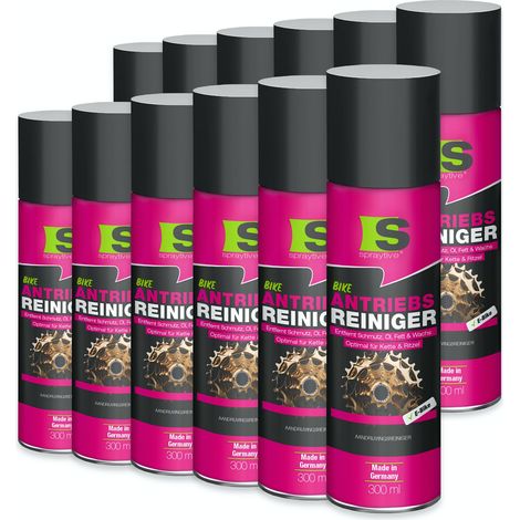 Spraytive 12x 300ml Antriebsreiniger Spray – Kettenreiniger für Fahrrad & E-Bike – entfernt Öl, Fett & Wachs – reinigt Kette, Ritzel & Antrieb (1/5)