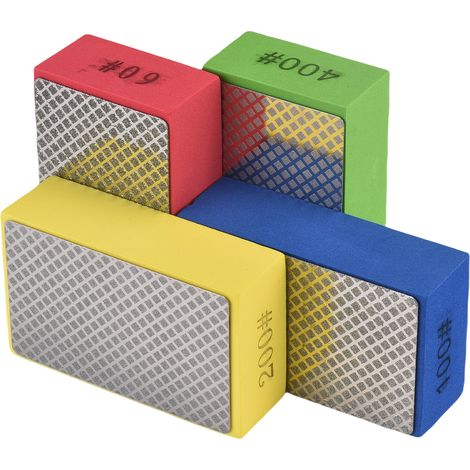 Ensemble de tampons de polissage diamantés à main, bloc de ponçage, tampon de polissage tranchant pour le meulage du verre, bloc de ponçage manuel pour le polissage de la pierre, du verre, du métal et (1/5)