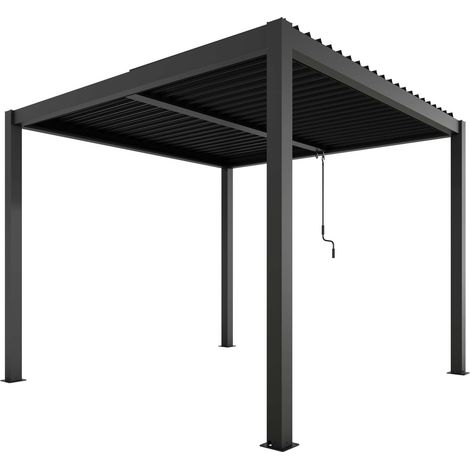 Pergola Autoportante Thermolaquée Anthracite 3 X 3 M manuelle (1/2)