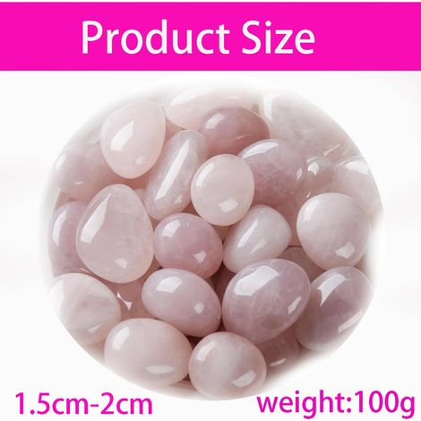 Pierres de Quartz Rose Naturelles 100g Galets Polis pour Décoration de Vase Jardin Aquarium et Plantes Succulentes
