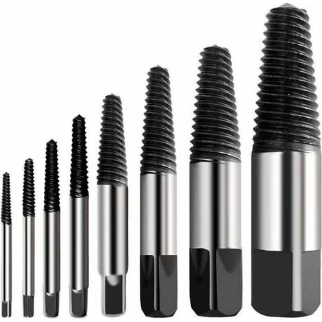 Extracteur de Vis Cassé Extracteur de Vis Multi-éclaté Kit Dureté en Acier Inoxydable, XU,Extracteur de Boulon de Vis Cassé Facile à Décoller Convient pour Enlever des Vis Endommagées (8pcs) - KZQ (1/4)