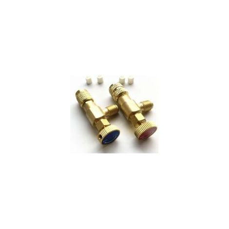 2 Stück Kältemittel-Füllsicherheitsventil Schnellkupplung Klimaanlage R410A R22 Anschlussadapter, (1/5)