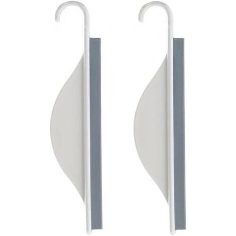 2 raclettes de douche en silicone pour vitres, miroirs, sols, salles de bain, voitures. Solides et incassables, résistantes à la corrosion et à l'usure. (1/5)