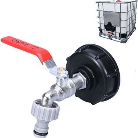 IBC 1000L Tankhahn, Regenwassernutzungshahn, 1/2" IBC Wassertankadapter, Doppelhahn für Regenwassernutzung (1/5)