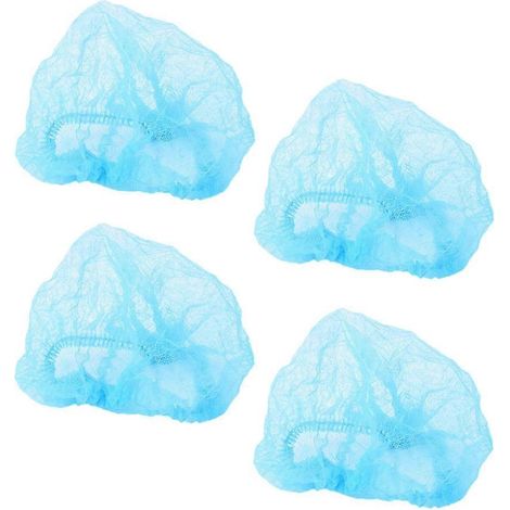 Lot de 20 filets à cheveux jetables non tissés, extensibles, pour coiffure bouffante, dépoussiérage et maquillage (bleu)-20pcs-Blue (1/3)