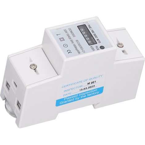 Compteur électrique monophasé testeur numérique rail DIN 10-40A 220V, moniteur de consommation énergétique digital (1/5)