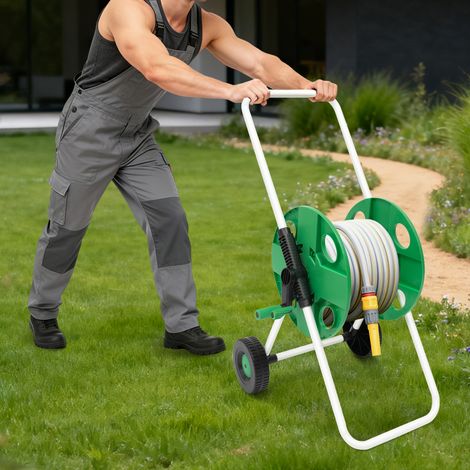 YISSALE - Chariot enrouleur tuyau arrosage 50 m – Plastique haute qualité – Manuel – Dimensions 27x38 (1/5)