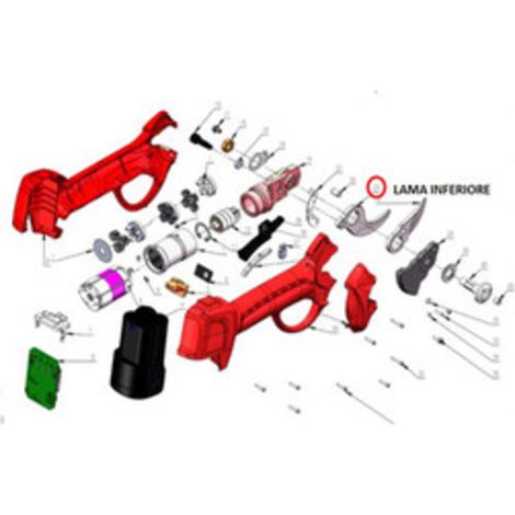 R LAMA INFERIORE X FORBICI POTA BATT.DJ-025