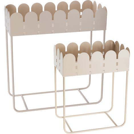 Ensemble de 2 supports de fleurs en métal debout avec un bord ondulé SENSE.