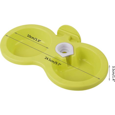 Distributeur double de nourriture et d'eau suspendu pour chat, chien et chiot, petit modèle (vert)