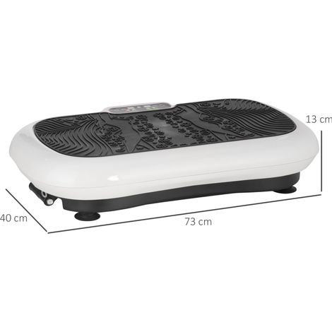 Piattaforma vibrante fitness 200W con 2 bande, 99 livelli, carico max 120 kg, bianca (1/4)