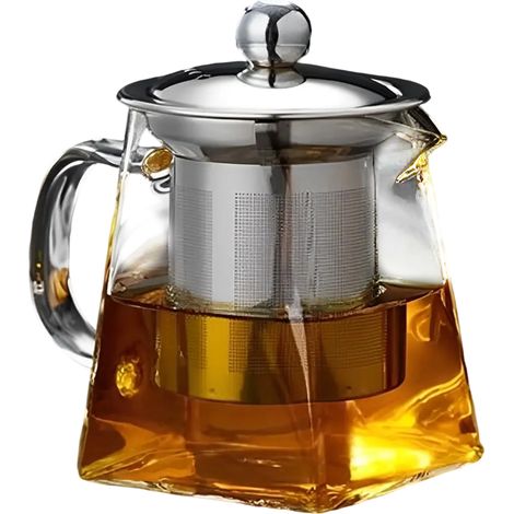 1 Théière, Verre, Infuseur amovible, Acier inoxydable, 350 ml, Cuisson tous feux (1/5)