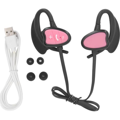 Cuffie wireless Bluetooth 5.4 con riduzione del rumore subacqueo, impermeabili IPX8, con 32 GB di memoria per immersioni, corsa e surf (rosa). (1/5)