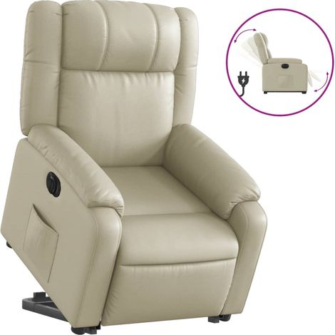 Maison Exclusive - Fauteuil inclinable électrique crème similicuir (1/5)