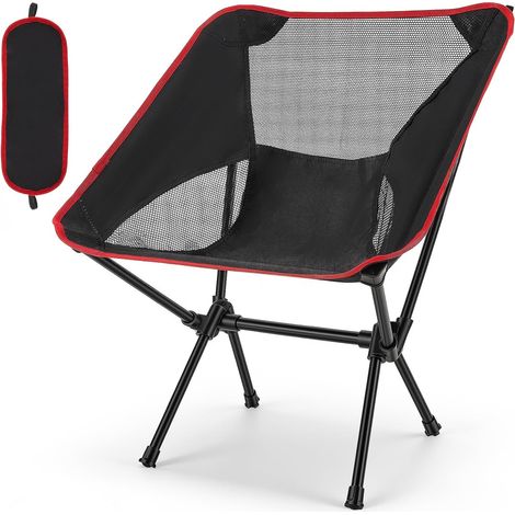 Chaise de camping pliable légère, petite chaise de pêche, chaise de plage, petite taille une fois repliée, pour pique-nique, pêche, jardin, randonnée (1/5)
