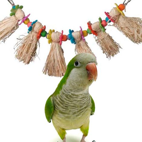 Juguete de enriquecimiento natural y atractivo para aves - Ideal para cacatúas, periquitos y loros - Juguete duradero para el enriquecimiento ambiental de aves - Tamaño pequeño/mediano - 35,5 cm x 7,6 (1/5)