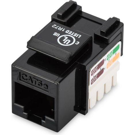 Digitus  Connettore Keystone CAT 5e di Classe D  DN-93501  RJ45 non schermato a LSA  Nero  Installazione del cavo tramite strisce LSA, codificate a colori secondo EIA/TIA 568 A e B Il modulo keystone  (1/3)