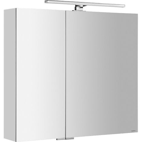 Armoire à miroir MIRRÖ avec lumière LED, 80x70x16cm, blanc (1/5)