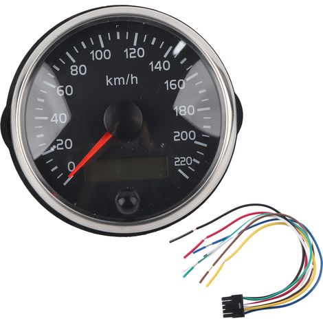 Compteur de vitesse LCD 85mm réglable 220 KM/H pour moteur de bateau de camion de voiture 12V/24V