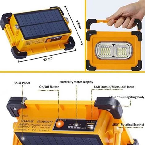 Projecteur LED - - 80W - Rechargeable - 11000mAh - 4 Modes d'Éclairage (1/4)