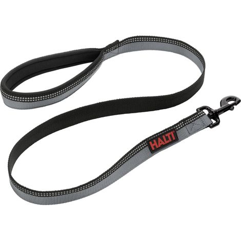 Guinzaglio per cani HALTI - tessuto 3M catarifrangente e impugnatura imbottita in neoprene. Comodo e facile da utilizzare. Ideale per cani di taglia media e grande, e per cuccioli (Taglia L, Nero) (1/5)