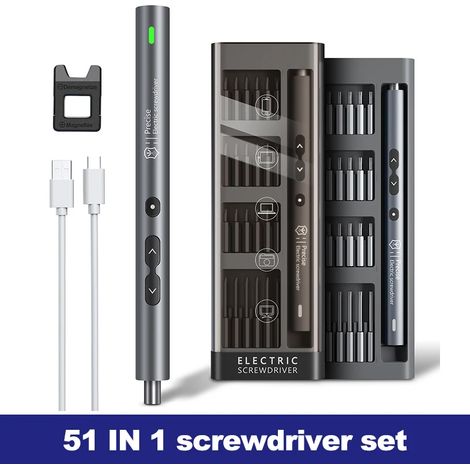 Ensemble de mini tournevis électrique (51 en 1), tête d'outil magnétique sans fil rechargeable de précision (1/5)