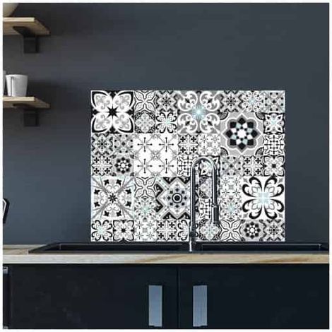 Crédence cuisine adhésive autocollante GREYBLUE - 90 x 70 cm – Idéal fond de hotte (1/3)