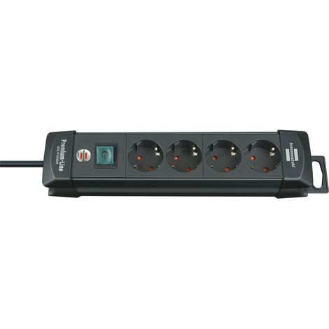 BRENNENSTUHL 4-fach Verteiler schwarz mit Schalter Länge 325 mm (1/2)