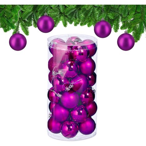 Juego de 30 adornos navideños de plástico decorativos para árbol de Navidad