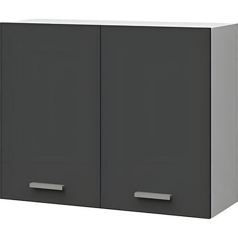 STAMAR Hängeschrank Küche - 80x58 cm - Graphit Matt - Modernes Design - Praktischer Stauraum (1/5)