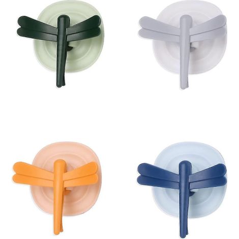 Lot de 4 crochets muraux Libellule colorés, auto-adhésifs et réutilisables (1/5)
