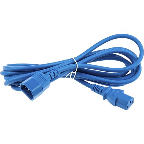 Câble d'alimentation, Bleu, Connecteur C13, IEC vers C14, CEI, 3m ( Prix pour 1 ) (1/2)