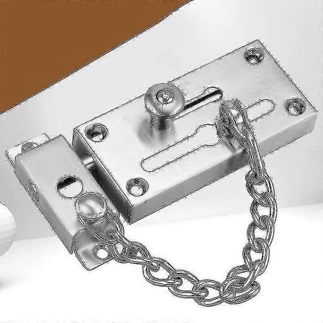 Verrou de porte antivol à chaîne de sécurité renforcé en acier inoxydable 304-silver (1/4)