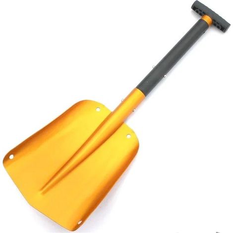 Pala da neve pieghevole di emergenza per auto con manico estensibile, pala da neve leggera in alluminio per auto, attività all'aperto, campeggio, sci, giardino (oro) (1/3)