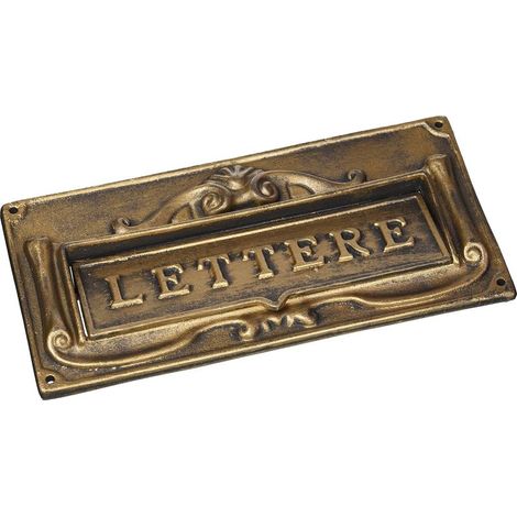 1 - Briefkasten - Aluminium-Zink-Legierung - Messingfarben - Beschriftung - Außen - Bronze - 30 x 14 cm (1/2)