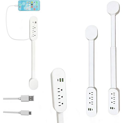 Multiprise Électrique 2 Prises AC avec 2 USB et 1 PD Adaptateur d'Extension Prise de Courant