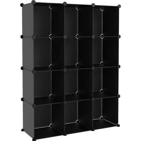 Cubes de rangement 12 pcs Noir PP CFW912432 (1/5)
