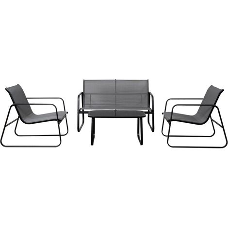 set da giardino eurogarden "magnolia" grigio 4 sedute e tavolino