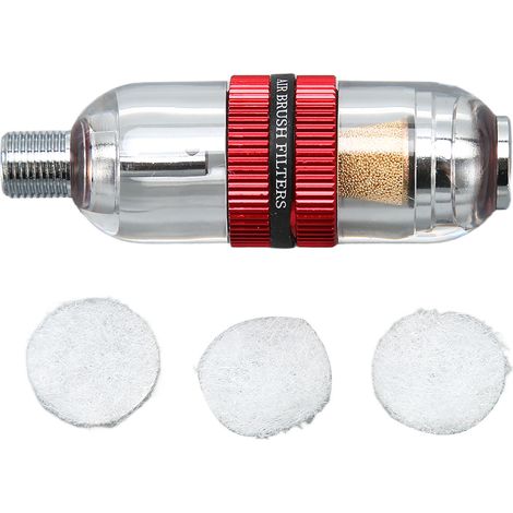 Le pistolet à peinture rouge utilise un séparateur eau-huile à trois filtres en coton et une pièce de rechange pour filtre d'aérographe facile à installer.