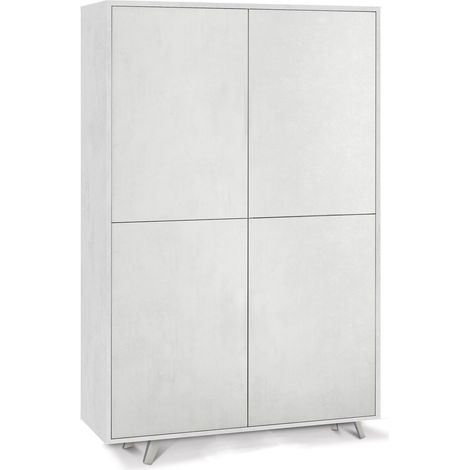 Mobile Multiuso 4 Ante 107x169x41 cm Ossido Bianco (1/3)